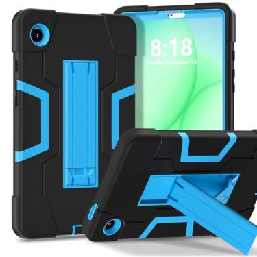 Imagem de Meifei Capa para Galaxy Tab A11 8,7 2025, capa protetora de silicone macio resistente à prova de choque de alto impacto para Samsung Galaxy Tab A11 8,7 polegadas 2025 SM-X133/X135/X135F (preto + azul)