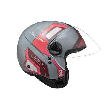 Imagem de Capacete Aberto Peels Freeway Line Up Cinza Rosa Moto (62)