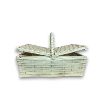 Imagem de Cesto Organizador de Bambu Tamanho G – Cesta Multiuso para Armazenar Roupas, Brinquedos ou Decorar Qualquer Ambiente (Banana)