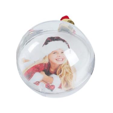 Imagem de Ornamento do da foto do Natal | Ornamento de bola transparente com suporte para fotos - Suporte portátil para fotos preenchíveis para decoração de festas em casa de férias
