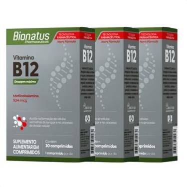 Imagem de Kit com 3 - Vitamina B12 Metilcobalamina 90 compridos