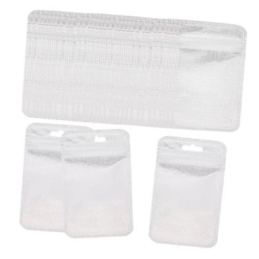 Imagem de Esquirla Pacote com 100 saquinhos plásticos pequenos para guardar miçangas de pintura com diamantes, com fecho zip reutilizável, ideais para brincos e, Prata