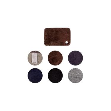 Imagem de Tapete Multiuso Felpudo Antiderrapante, 40x60cm, Azul/Preto/Marrom/Cinza, Base Antiderrapante, para Sala/Quarto/Banheiro