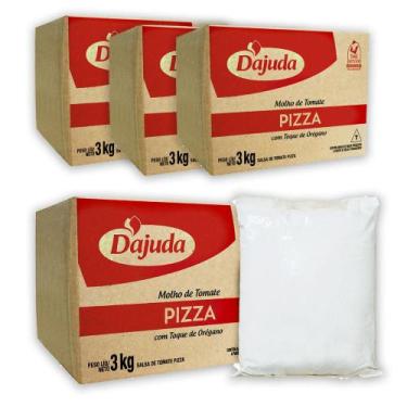Imagem de 4Un Molho De Tomate Sabor Pizza DAjuda 3Kg Para Refogado Receitas Acom