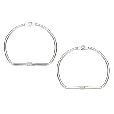 Imagem de PATIKIL Anéis de encadernação de folhas soltas, 7,6 cm, 4 peças, anéis de encadernação de livros de metal em forma de D com anel de chave banhado a níquel para cartões de índice, arquivos de fotos