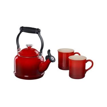 Imagem de SET LE CREUSET CHALEIRA DEMI 1,1L E 2 CANECAS SEATTLE 400ML VERMELHO 40103010605105 Vermelho