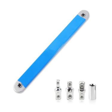 Imagem de Aochuang Conjunto de chaves de extensão offset, cabo de metal azul com vários adaptadores de soquete, ferramenta de reparo automotivo