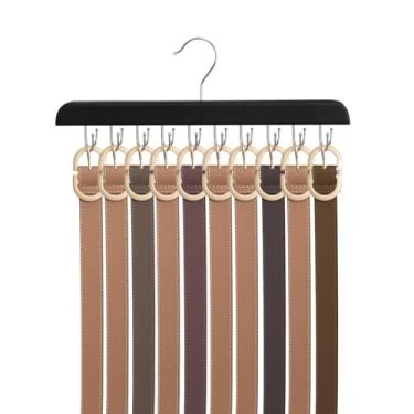 Imagem de Cabide de sutiã para organizador de armário, cabides de regata de madeira com 20 ganchos dobráveis, design rotativo de 360°, armazenamento com economia de espaço para regatas, sutiãs, cachecóis