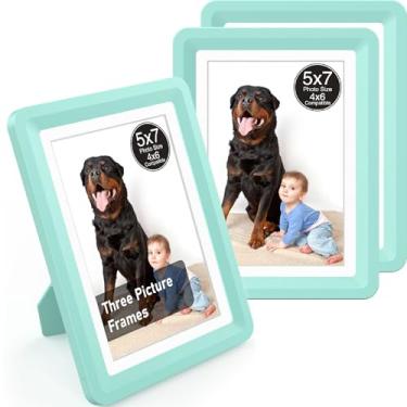 Imagem de vilkok Porta-retrato com tapete, 12 x 17 cm, instalação em 5 segundos sem ferramentas, molduras de design de segurança sem metal, molduras leves vêm em 8 cores para decoração de casa, casamento e