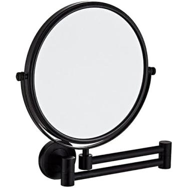 Imagem de LMJYU Espelho de penteadeira, espelho de maquiagem montado na parede com ampliação de 10x, espelho de ampliação dupla face de 20 cm, espelho cosmético de barbear para banheiro dourado