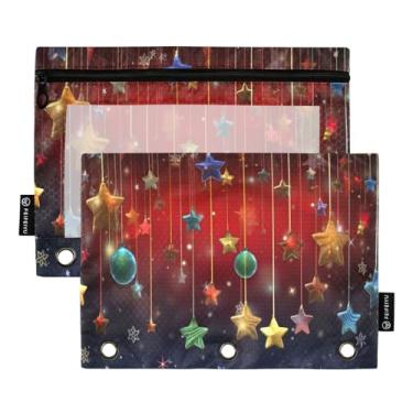 Imagem de Wassud 2 pastas de fichário de decorações de Natal com 3 furos, pasta organizadora de arquivos para casa, escritório