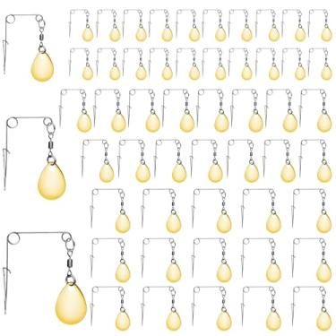 Imagem de Ghanneey Kit de isca giratória de pesca com 50 peças, lâminas giratórias de pesca com lágrima dourada, colheres lisas com lâmina do Colorado, iscas de pesca, acessórios de substituição