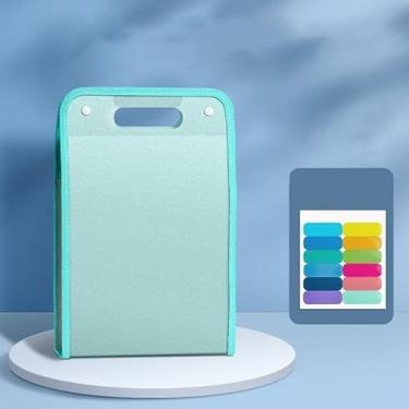 Imagem de Pasta Sanfonada Polipropileno A4 com 12 Divisórias Impermeável para Documentos e Arquivos(VERDE)