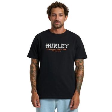 Imagem de Camiseta Hurley HYT010845 Bones - Preto-Masculino