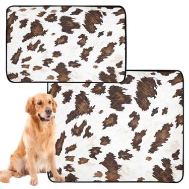 Imagem de CEBUGI Almofadas de xixi laváveis para cães, pacote com 3, almofadas impermeáveis para filhotes de cachorro, antiderrapante, à prova de vazamento, para cama de cercadinho, estampa de vaca