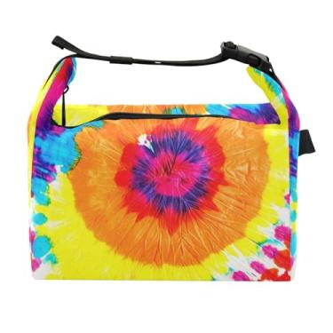 Imagem de STAYTOP Lancheira de tingimento de gravata arco-íris com fivela, lancheira isolada para meninos e meninas, lancheira térmica para trabalho escolar