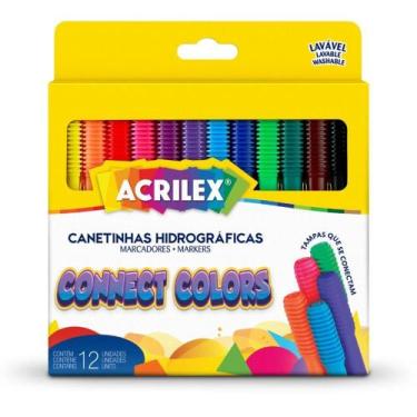 Imagem de Caneta Hidrográfica Connect Colors 12 Cores Pacote com 6 Unidades - Ac
