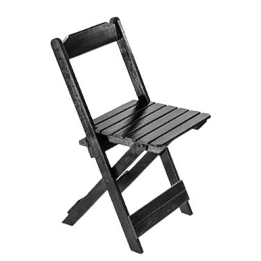 Imagem de Cadeiras Madeira Dobrável Balcão Bar Área Gourmet Envernizada/Natural Lazer cadeiras dobráveis Conjunto Prático e Confortável(Preto)