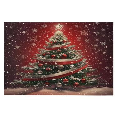 Imagem de CEBUGI Tapete de área 60 x 90 cm macio lavável tapete antiderrapante com suporte de borracha tapetes de área de árvore de Natal para sala de estar, quarto, decoração de casa