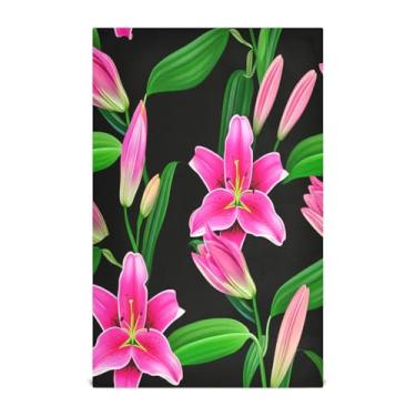 Imagem de STAYTOP Lindas flores de lírio conjunto de toalhas de prato de cozinha, 4 peças, toalhas de cozinha, toalhas de chá, conjunto de presente para secagem, limpeza, cozinha, pastelaria