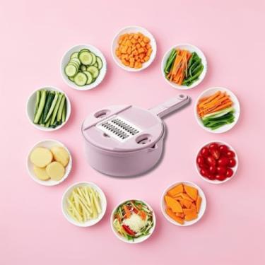 Imagem de Ralador Profissional E Picador Multifuncional De Legumes, 12 Em 1(Rosa Doce)