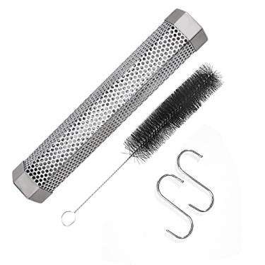 Imagem de Tubo de defumador aço inoxidável para defumação quente e fria portátil churrasco grelha pellets premium durável uniforme fácil transportar