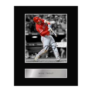 Imagem de Assinatura pré-impressa assinada Mike Trout Montado Foto Display #1 Impressão Autografada Montagem 25 x 20 cm