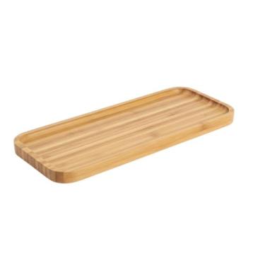 Imagem de Bandeja de Bambu Natural 27,5cm Hire Marrom Mesa Posta - Petisqueira - Utilidades Domésticas Enxoval - Decoração - Travessa Retangular - Organização - Utensílios de Cozinha Premium