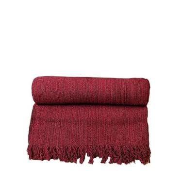 Imagem de Manta de Algodão Grande para Sofá Casal King 3,00X1,80M Grande 2,40X1,80m Pop pequena 2,20X1,50M sua casa(Pop 2,20x1,50m VERMELHO MESCL.)