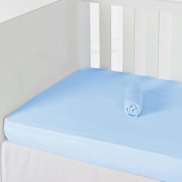Imagem de Lençol com Elástico para Berço Laço Bebê Marshmallow (Azul)
