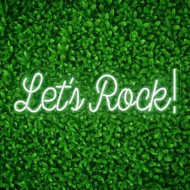 Imagem de Painel Luminoso Neon Led Lets Rock! Decoração Festa Branco 127/220v (Branco Frio)