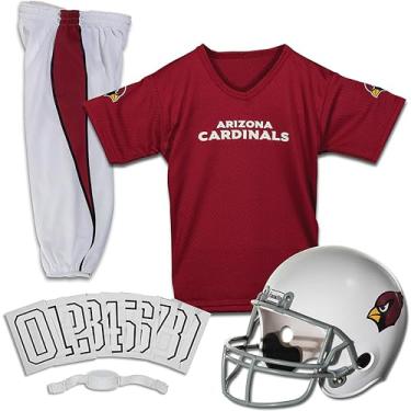Imagem de Franklin Sports Conjunto de uniforme de futebol americano infantil Arizona Cardinals – Fantasia de futebol infantil NFL para meninos e meninas – O conjunto inclui capacete, camisa e calça – Grande