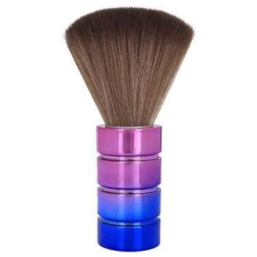 Imagem de Espanador de pescoço de barbeiro galvanizado roxo escova de cerdas suaves para limpeza de corte de cabelo salão profissional