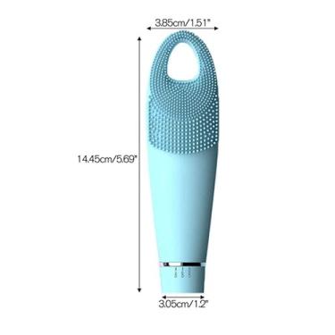 Imagem de Escova de Limpeza Facial em Silicone com Massageador Anti-acne Esfoliante Tecnologia T-Sonic À Prova D'água, Carregamento USB (AZUL)