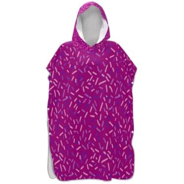 Imagem de Joisal Roupão de mudança de poncho de surfe para adultos toalha de banho com capuz leve ponchos adultos para mulheres barra brilhante rosa roxo