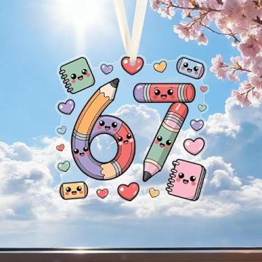 Imagem de Lápis de desenho animado de 170 cm, enfeites para pendurar em acrílico, pingente de dia dos namorados, adequado para escola, chaveiro, parede de quarto, decoração interna de carro