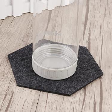 Imagem de GLOGLOW Porta-copos, Resistente Ao Calor, Absorção de água, 10 Peças, 5,2 X 2,4 X 0,1 Polegada, para café, Cerveja, chá, Conjunto de Tapete de Feltro, Hexágono Nan
