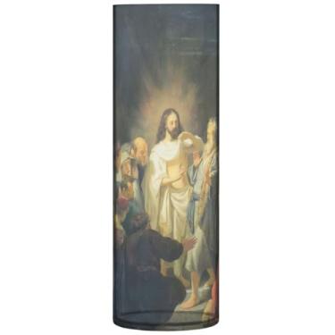 Imagem de Rembrandt Incredulity St Thomas Vasos de flores decorativos cilíndricos vasos altos para flores, decoração de mesa moderna floral personalizada, 30 cm x 9,9 cm