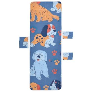 Imagem de Capas de cadeira de espreguiçadeira azul para cachorro fofo toalha de praia piscina espreguiçadeira de praia 213 x 76 cm