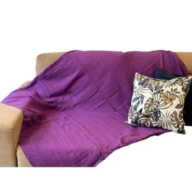 Imagem de Manta para Sofá Gigante 2,40x1,80m Casal Algodão Macio Decorativa(Lilás)