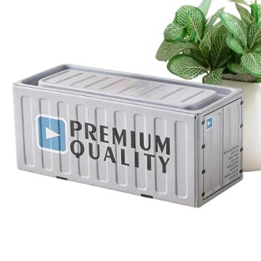 Imagem de Caixa De Armazenamento De Metal,Ferro Portátil Multifuncional Antiferrugem Decoração de Escritório | Caixas de Armazenamento com Tampa - Para Rapazes Raparigas Jovens Adolescente Viagem Casa Quarto