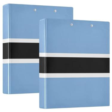 Imagem de Caderno de fichário com bandeira do Botsuana, pacote com 1 organizador de fichário, fichários de plástico