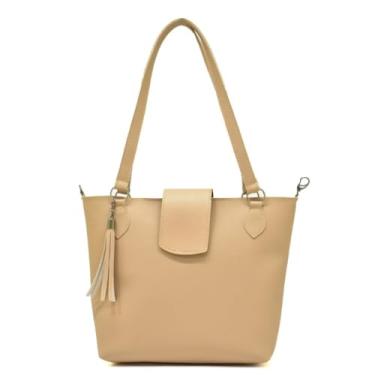 Imagem de Bolsa Tote Feminina em Couro Sintético, Alça Dupla, Detalhe em Tassel, Preta (amarelo)