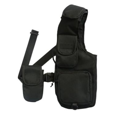 Imagem de Bolsa de peito masculina e feminina - Mochila de colete de trabalho funcional hip-hop para estilo urbano, Preto, One Size