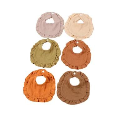 Imagem de Conjunto De Babadores De Algodão Muslin Para Bebês, Cor Sólida, Confor