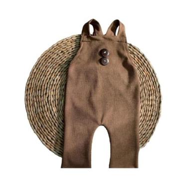 Imagem de Macacão Bebê Menino Cáqui Para Sessão De Fotos Recém-Nascido Ylsteed -