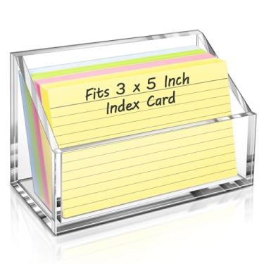 Imagem de Porta-cartão de índice 3 x 5, organizador de cartão de índice de acrílico transparente 3 x 5 - 1 pacote (sem cartão)