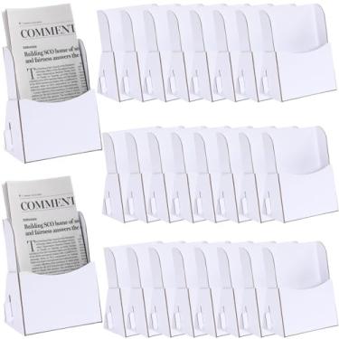 Imagem de Suporte de folheto ondulado com três dobras, 10 x 14 cm, suporte para cartão, literatura, folheto, expositor de marcadores de página para revistas, panfletos, livretos, cardápios, escritórios (100)