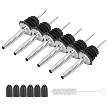 Imagem de EVGATSAUTO Pourer de Vinho, Bico de Garrafa de Aço Inoxidável 304 Com Design Curvo para Derramamento Suave, Vedação de Silicone à Prova de Vazamento, Com Tampa contra Poeira para Bares e