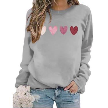 Imagem de Moletom feminino KVADN Valentine Love Heart Graphic